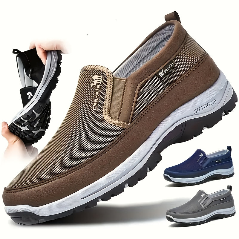 Mens Canvas Slip On Shoes Lightweight Soft Sole Casual