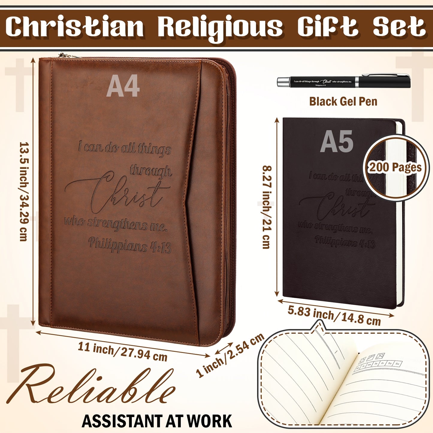 Divine Power Christian Gift Set Pastor Bible Verse Notebook