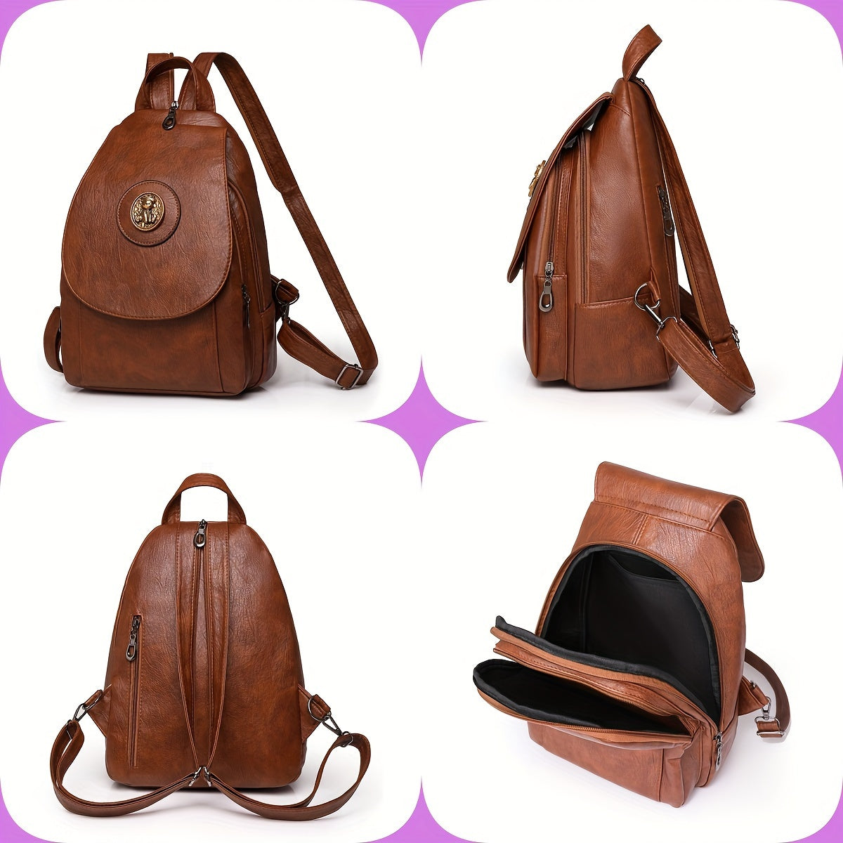 Taole Rabbit Vintage Faux Leather Backpack For Daily Use