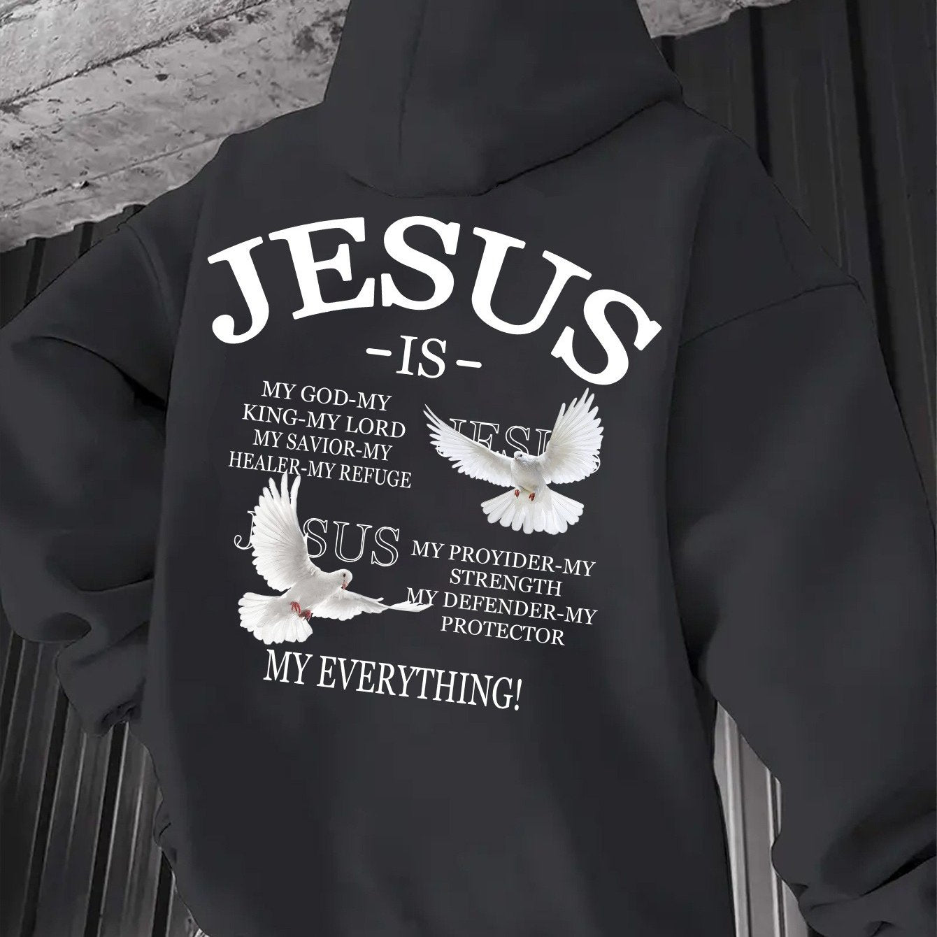 In His Divine Power Jesus Print Hoodie Sweatshirt Men