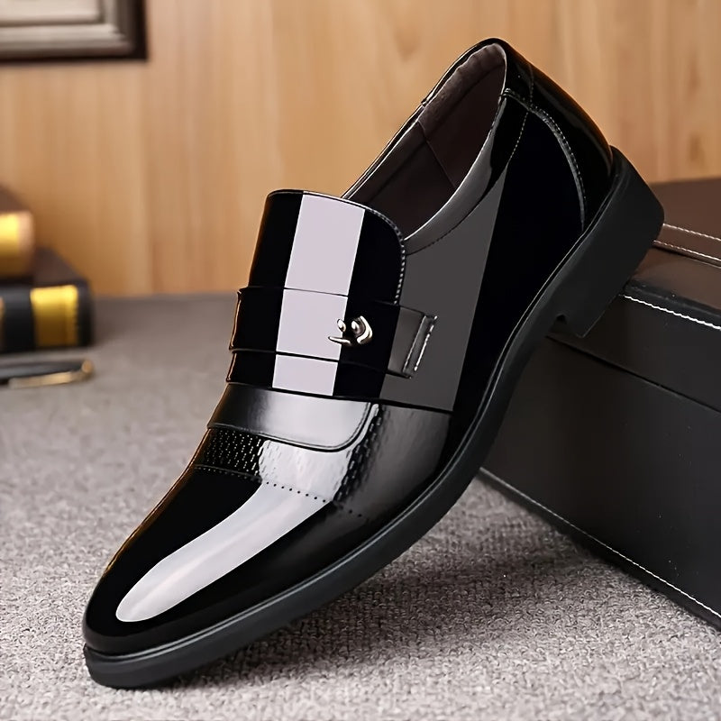 Black Oxford Dress Shoes Slip On Non Slip Penny Loafers