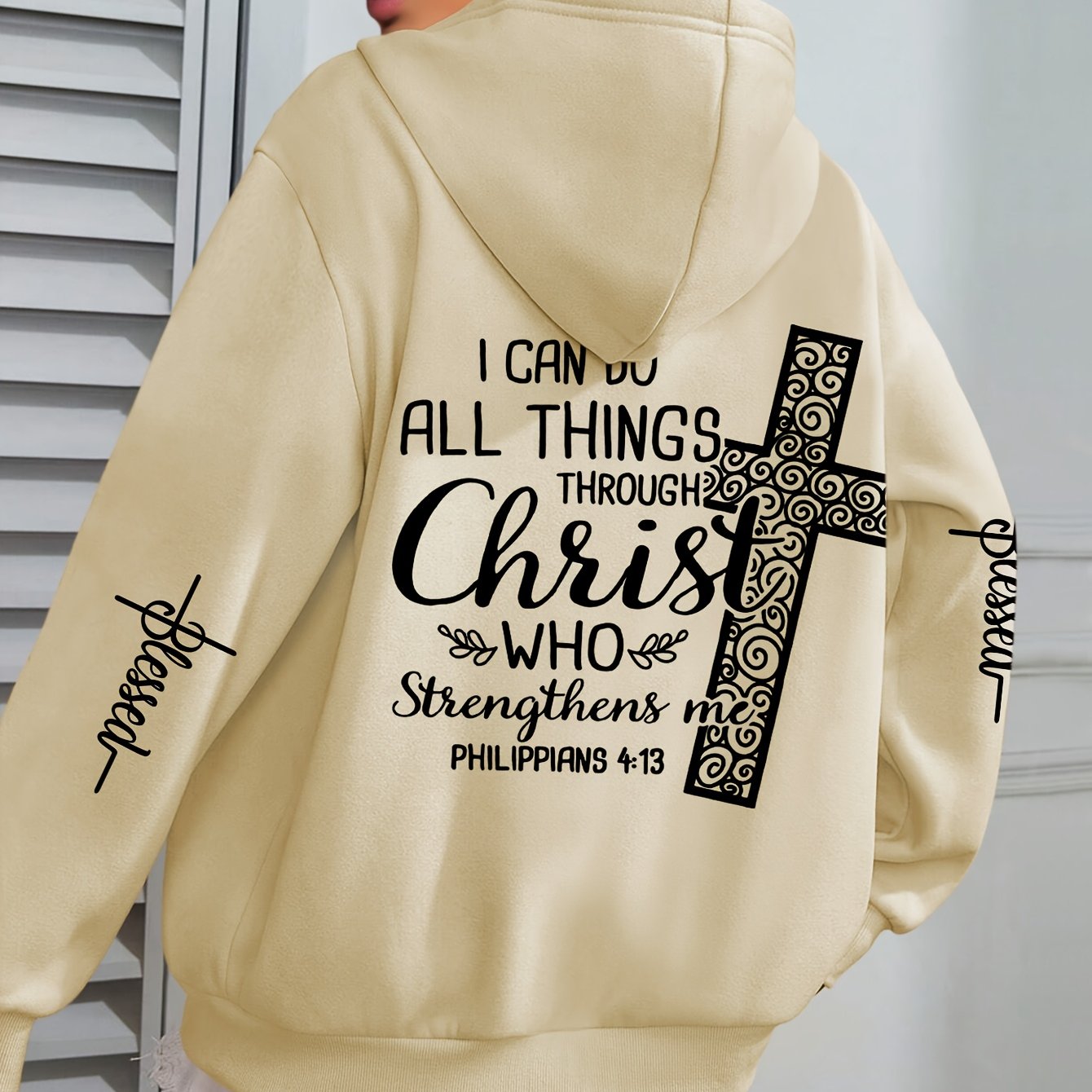 IHDP Inspirational Christ Hoodie For Women Front Pocket