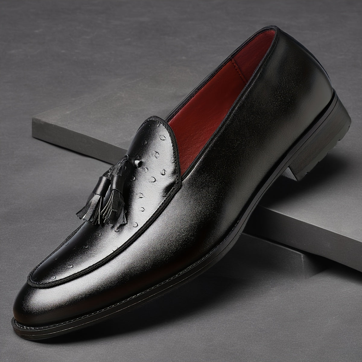 Slip-on Loafers Pointed Toe Rubber Sole for Men