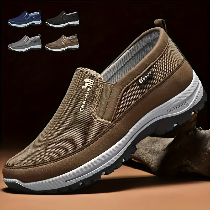 Mens Canvas Slip On Shoes Lightweight Soft Sole Casual