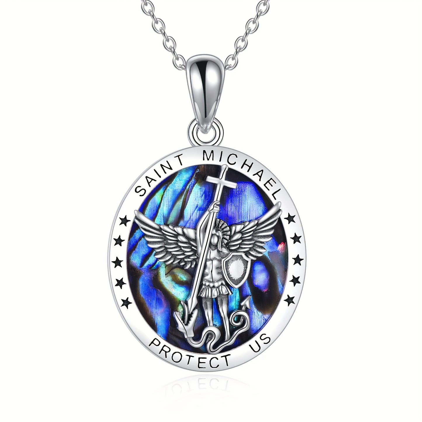 Saint Michael Pendant with Inscription Saint Michael Protect Us Ideal Gift for Loved Ones