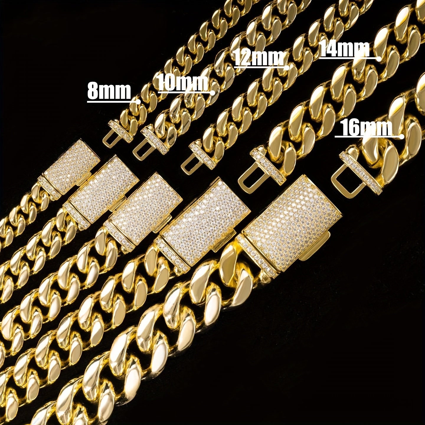 Men's Zirconium Necklace Bracelet Set Durable Stainless Steel