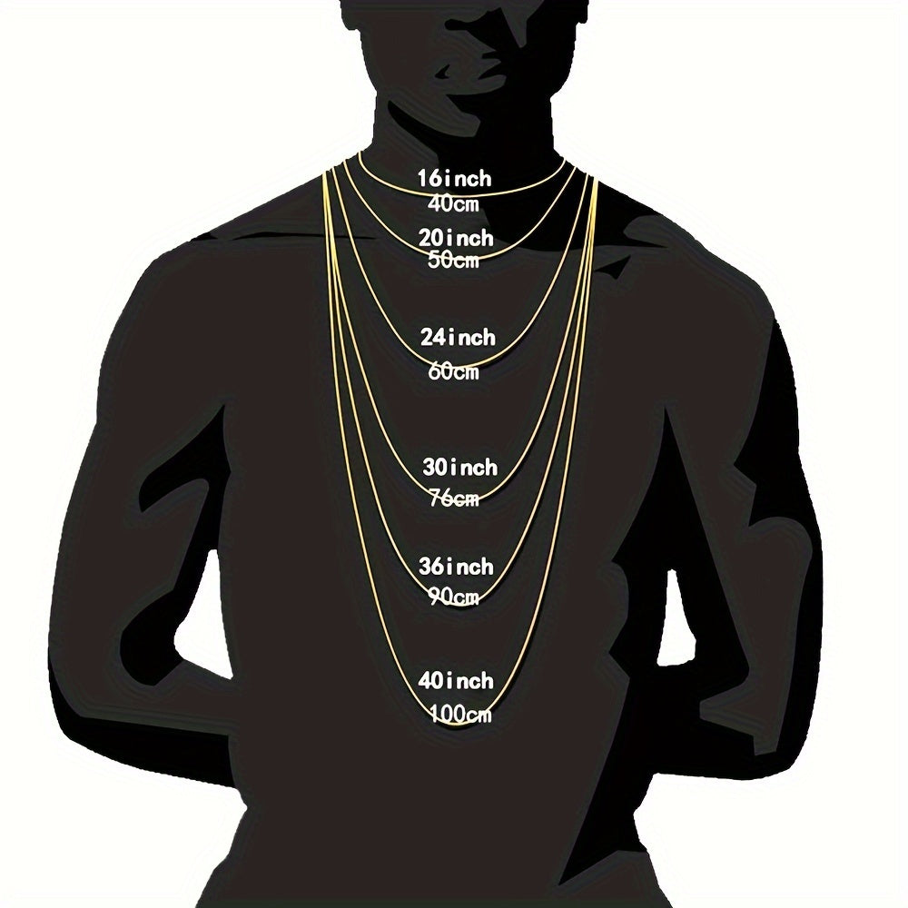 Men's Zirconium Necklace Bracelet Set Durable Stainless Steel