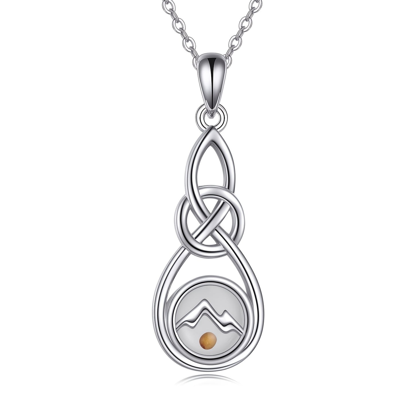 Silver Celtic Seed Mountain Pendant Christian Jewelry for Women