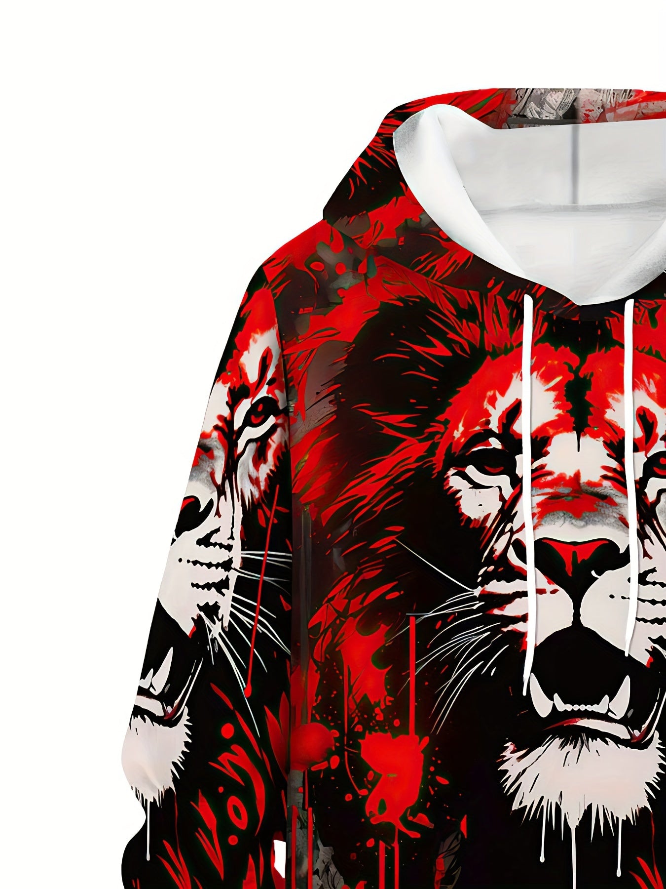 Divine Power Lion Print Hooded Sweatshirt And Joggers Set