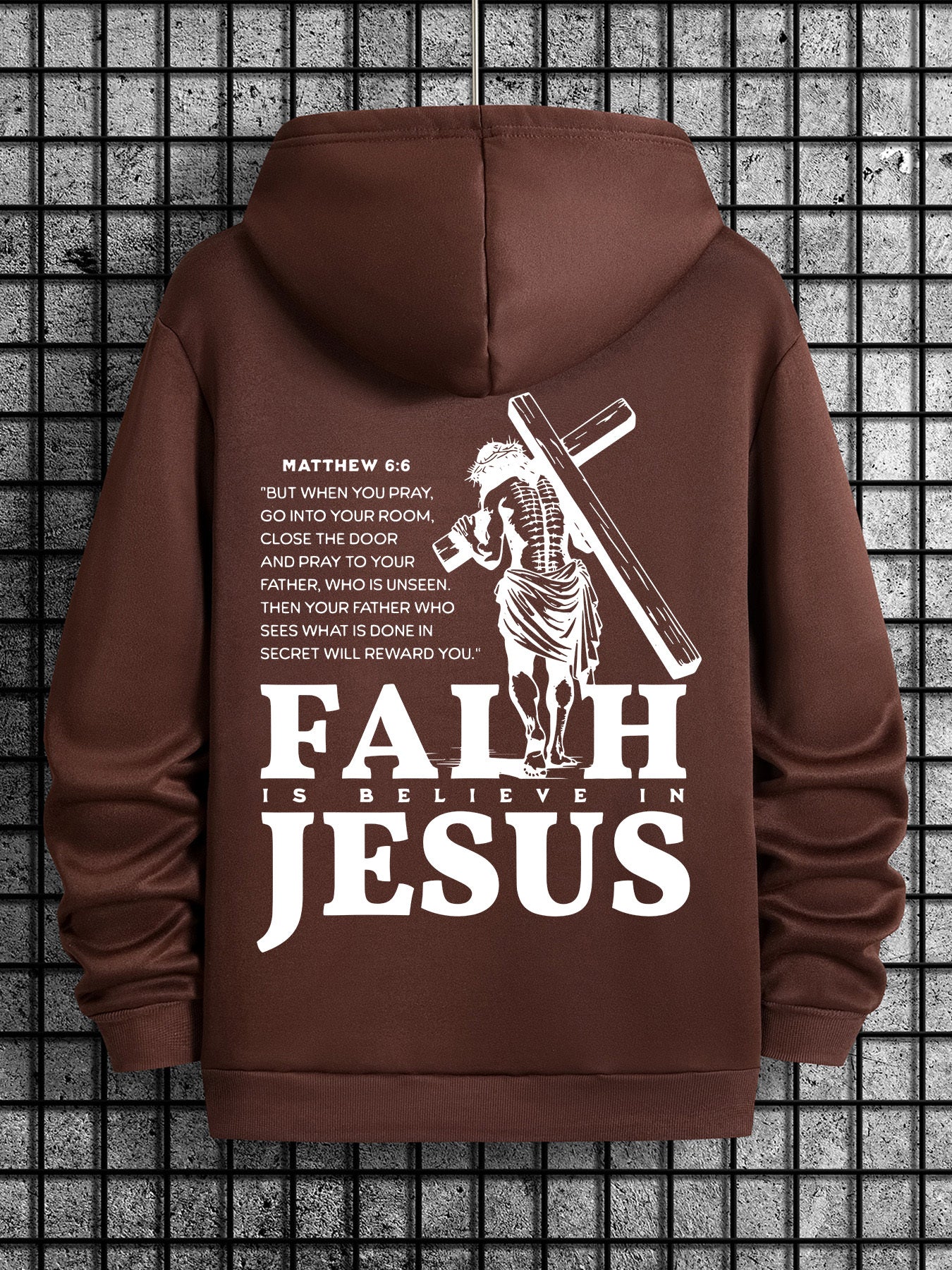 Divine Power Faith Cross Graphic Hoodie Pullover Everyday