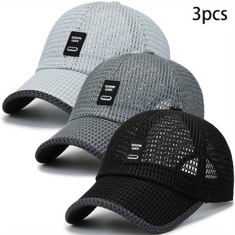 3pcs set, breathable baseball cap for golf, walking, running, etc