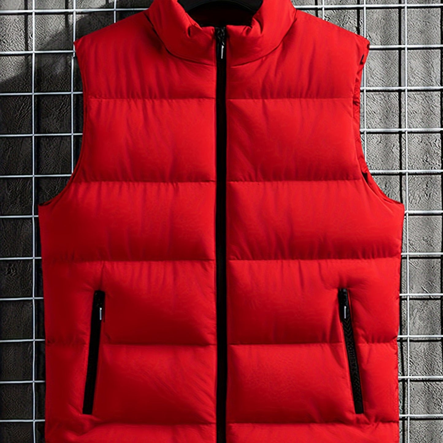 Quilted Insulated Sleeveless Vest With Stand Collar Casual