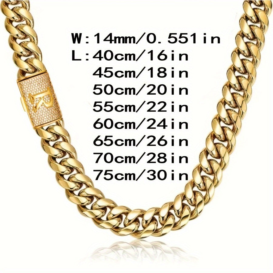 2 Pcs Miami Cuban Link Chain Set For Men