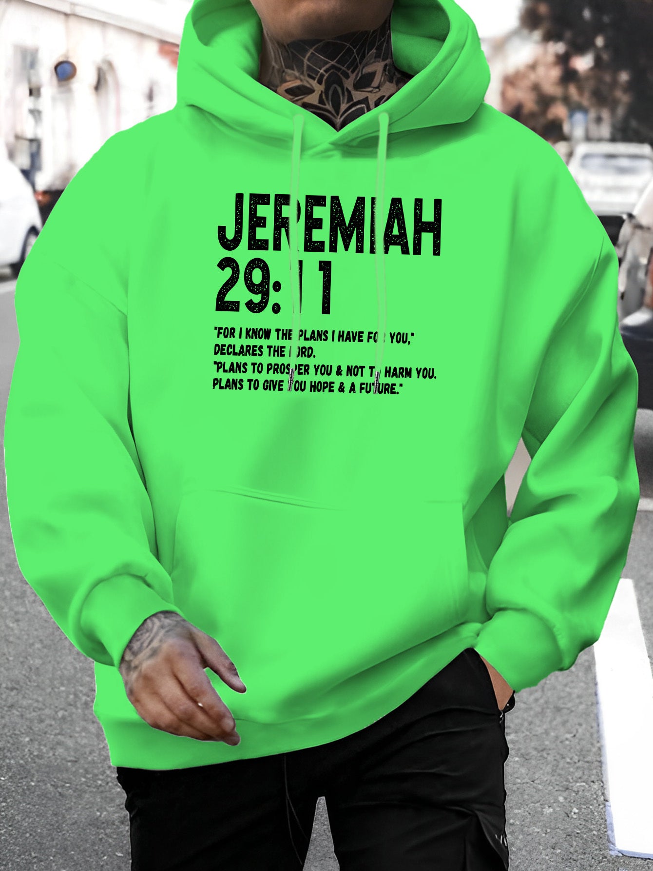 In His Divine Power Jeremiah 29 11 Hoodie Mens Polyester