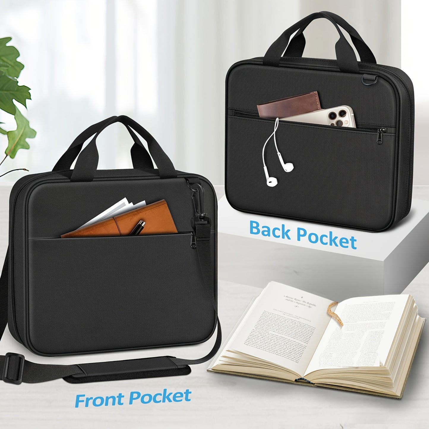Bible Covers For Men Multi Functional Large Size Zippered Bag