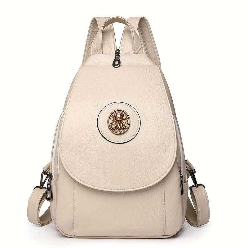 Taole Rabbit Vintage Faux Leather Backpack For Daily Use