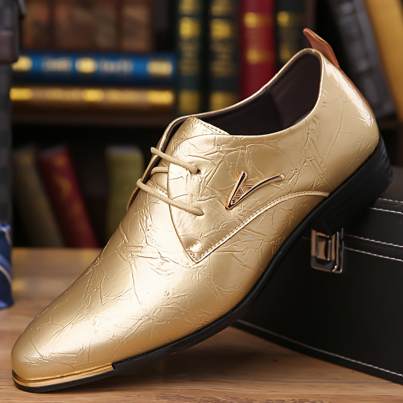 Mens Business Pointed Lace Up Formal Shoes Non Slip