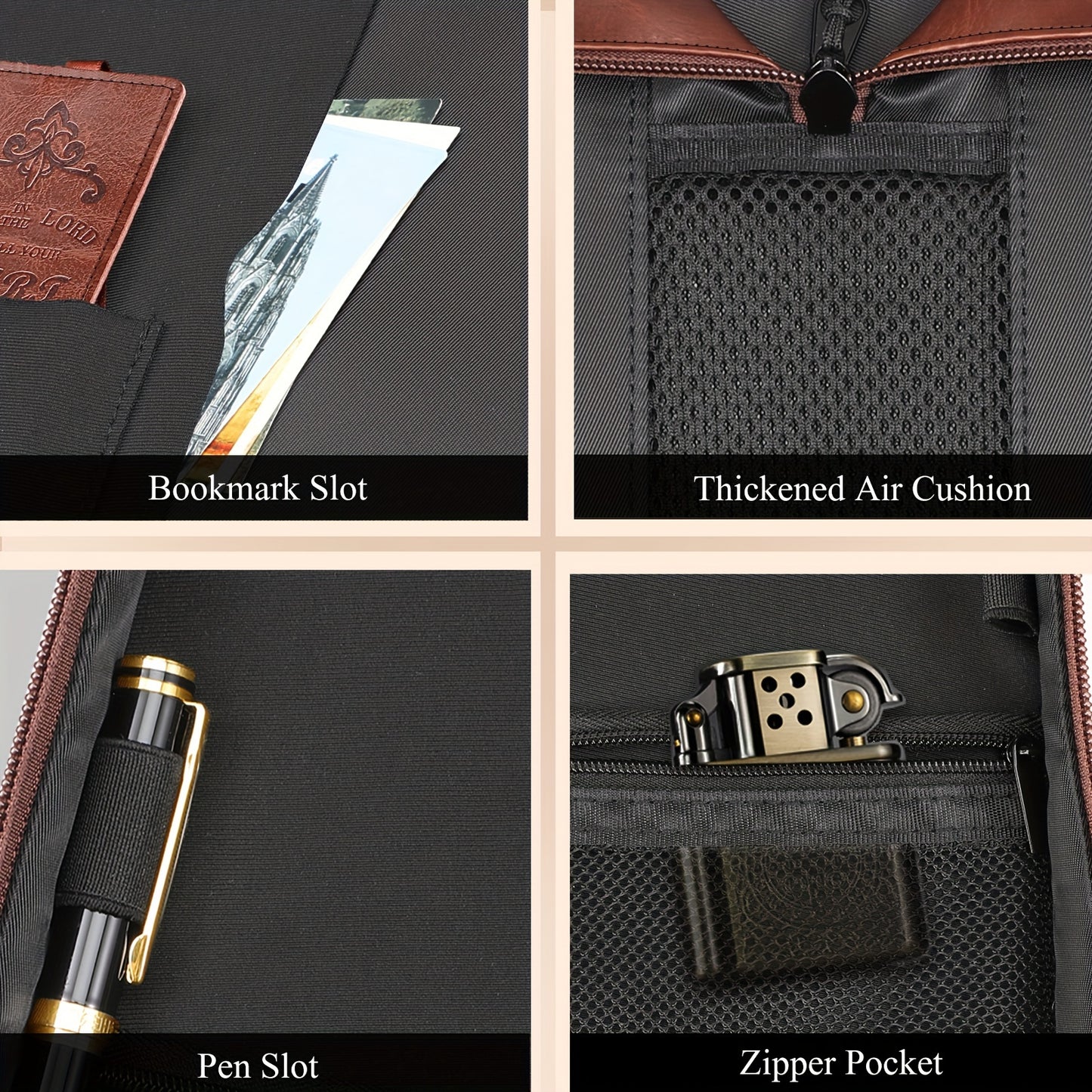 1pc PU Leather Bible Cover with Handle Trust in the Lord Design