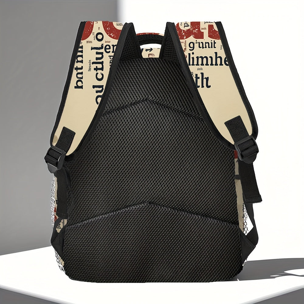 Christian Travel Backpack With Geometric Jesus Print