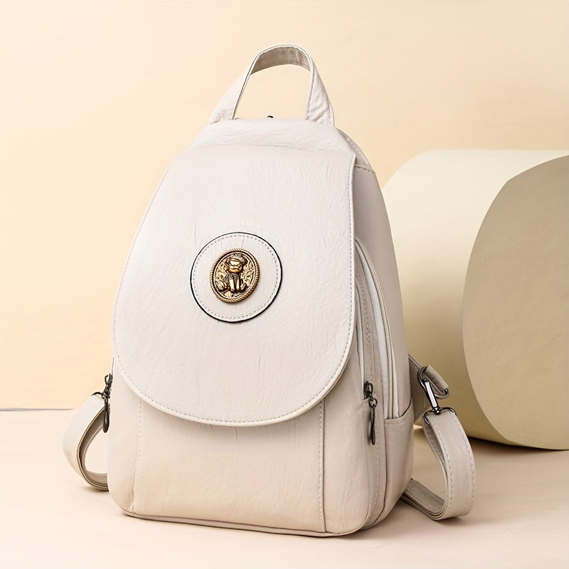 Taole Rabbit Vintage Faux Leather Backpack For Daily Use