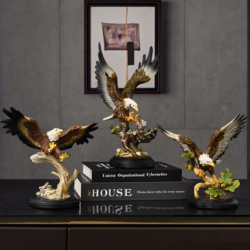 In His Divine Power Majestic Eagle Resin Statue Home Decor