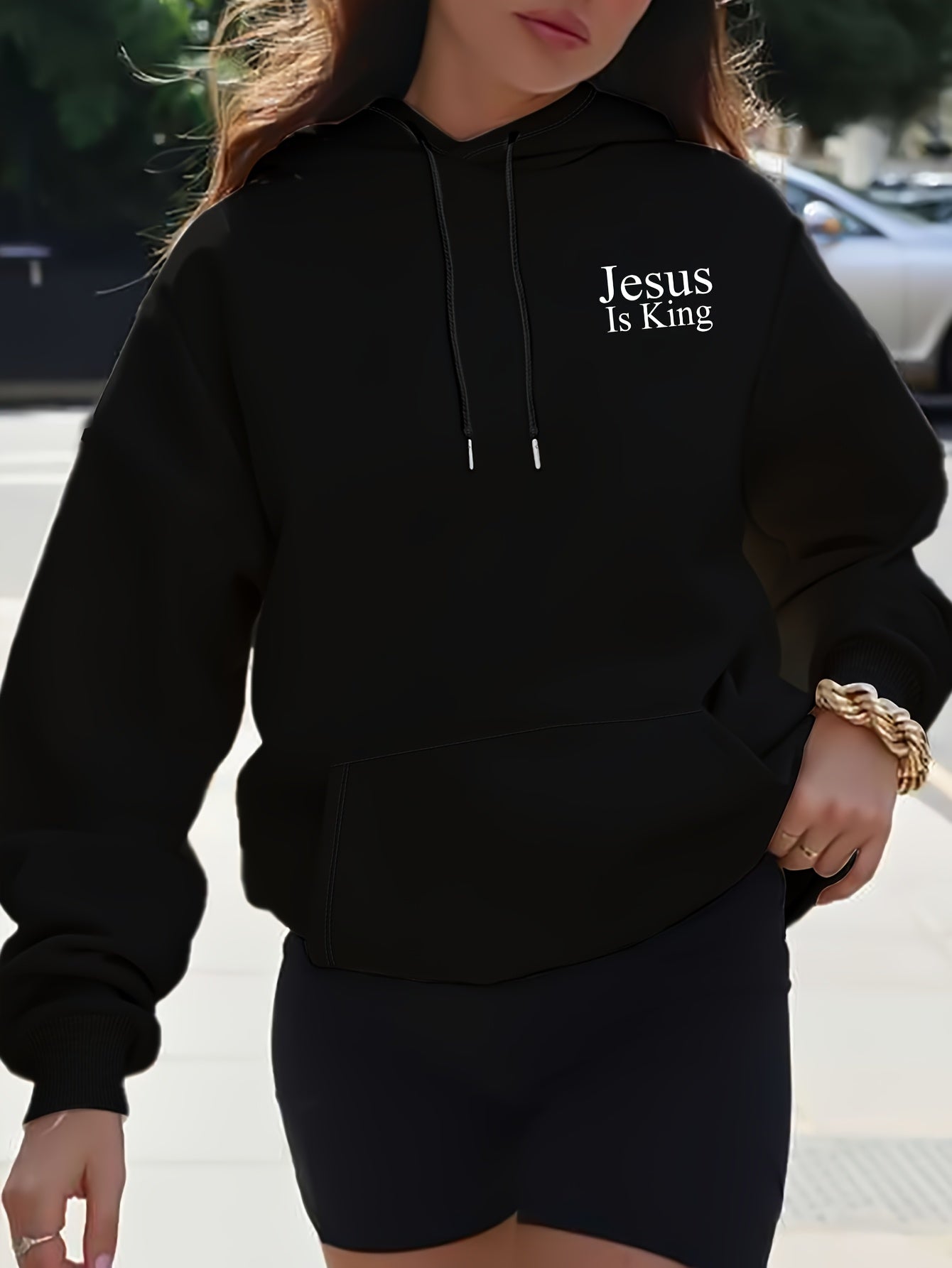 Inspirational Hoodie Faith Is King Polyester Long Sleeve