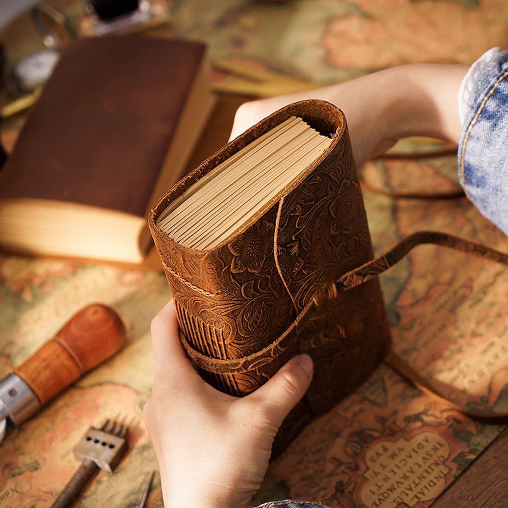 In His Divine Power Leather Journal Handcrafted 400 Pages