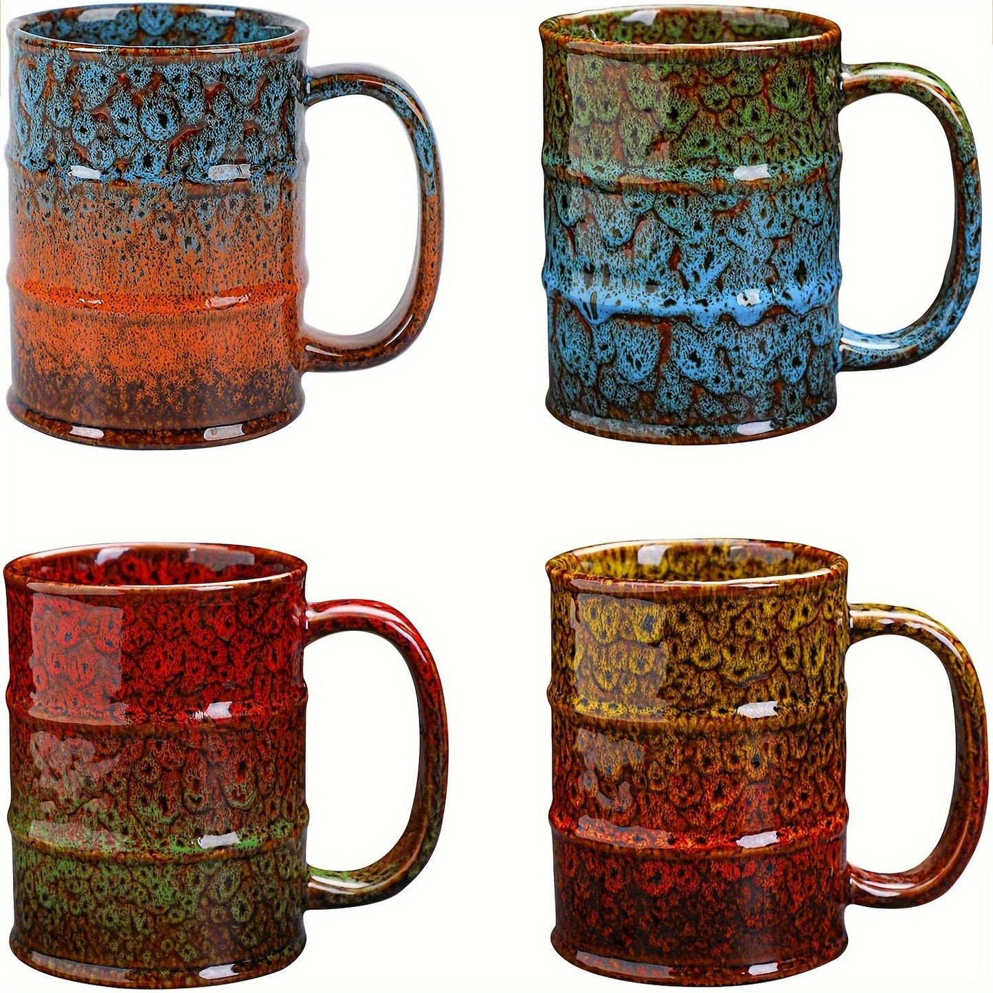 Ceramic Colorful Coffee Mug, 600ml Large Capacity, Insulated