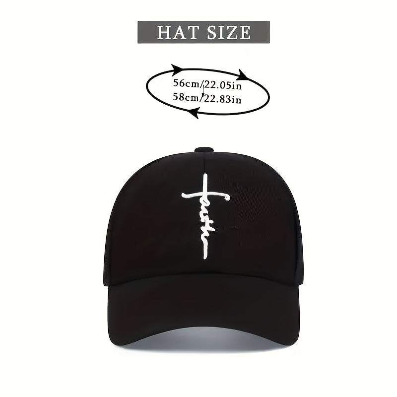 In His Divine Power Cross Embroidered Baseball Caps