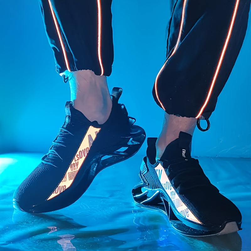 Men Running Shoes Breathable Mesh Upper Non Slip Outsole