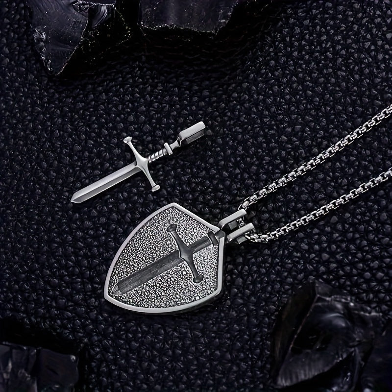 Guardian Shield Sword Medal Pendant
