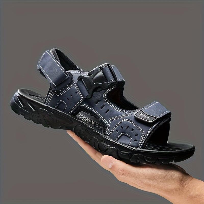 Men's Casual Summer Sandals Hook Loop Breathable PU EVA Sole