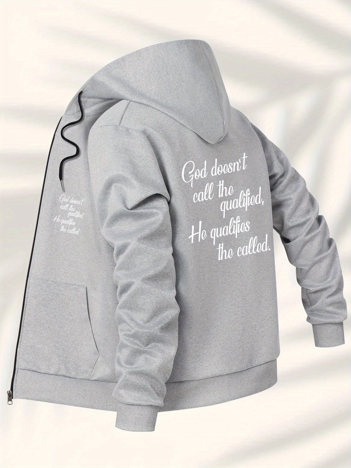 Casual Hooded Jacket Men's Inspirational Back Print