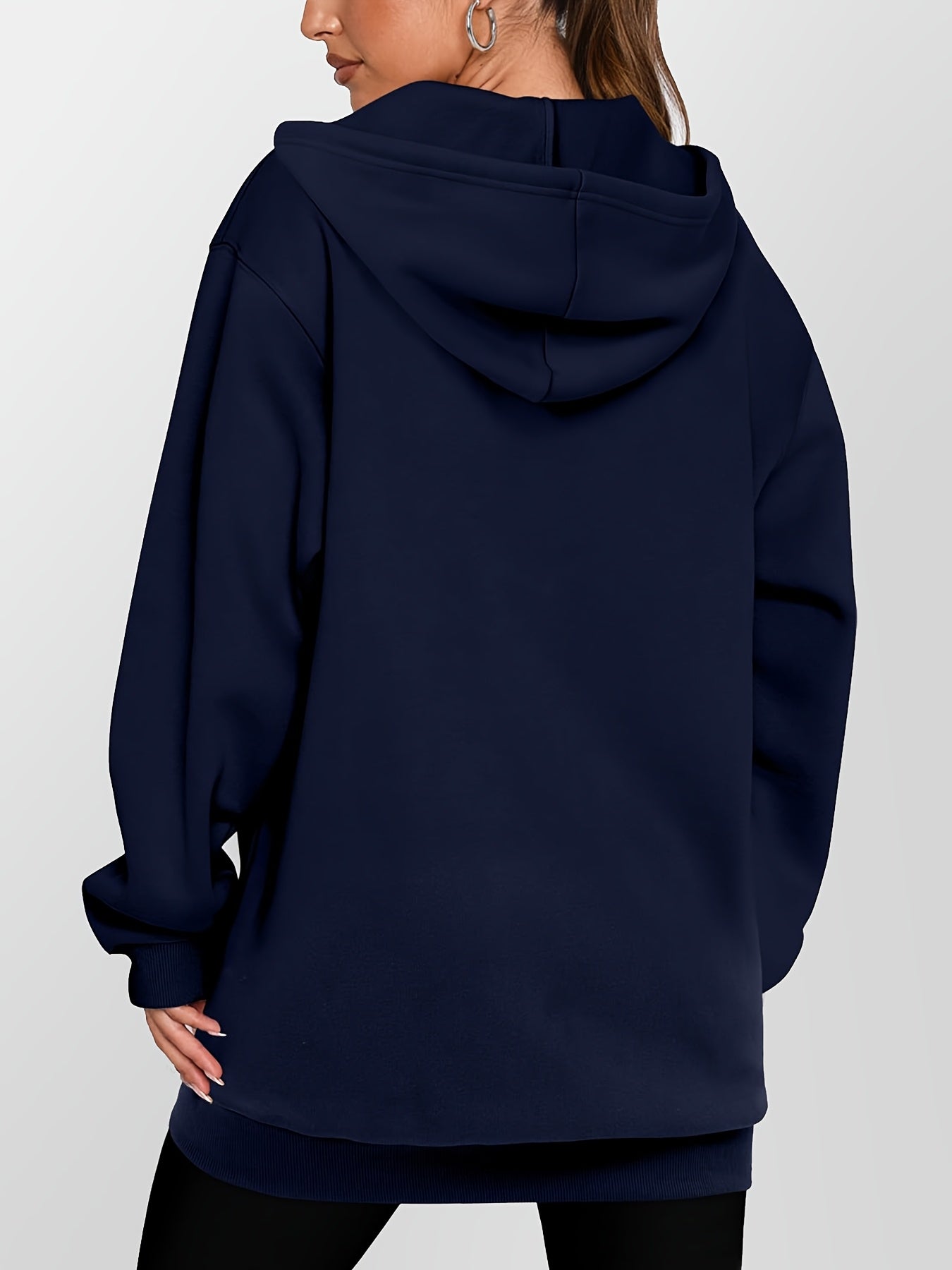 Women's Casual Longline Zip Up Hoodie by In His Divine Power