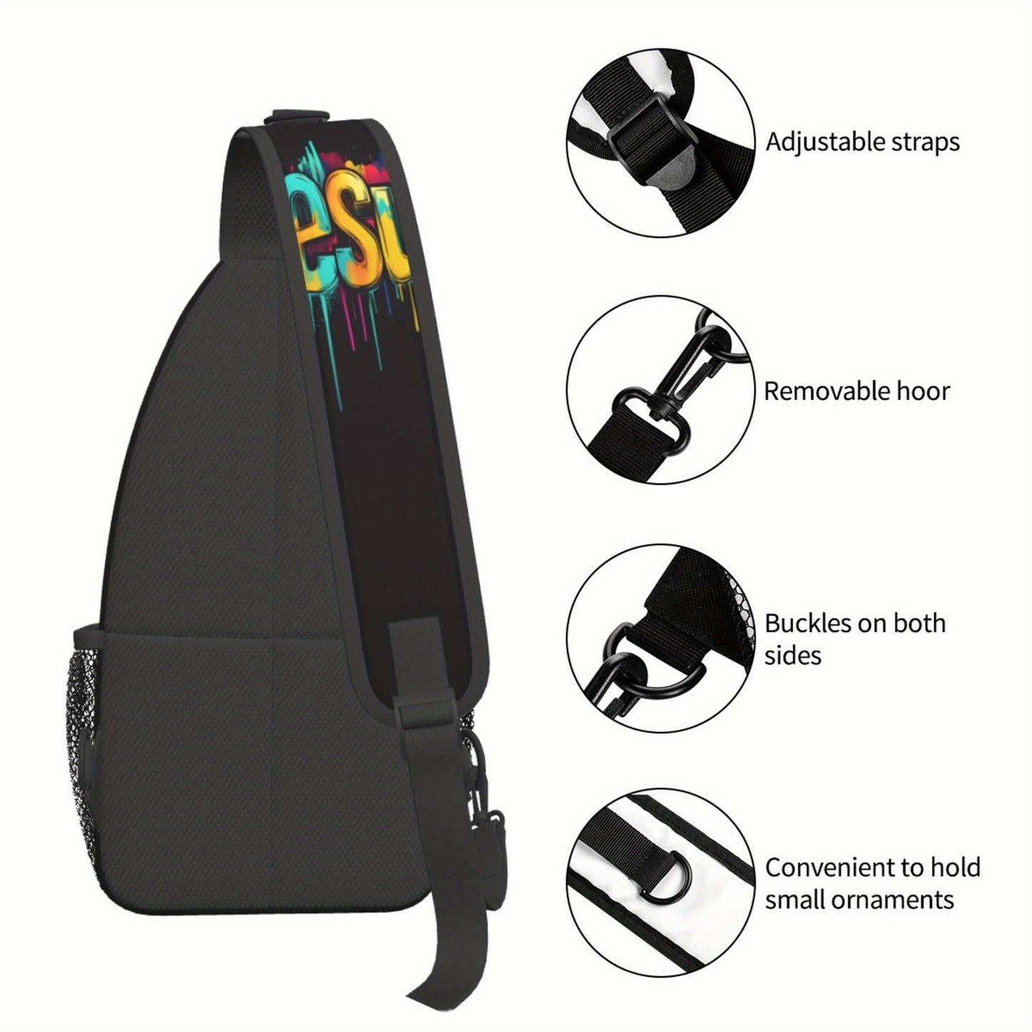 In His Divine Power Jesus Art Crossbody Bag Graffiti