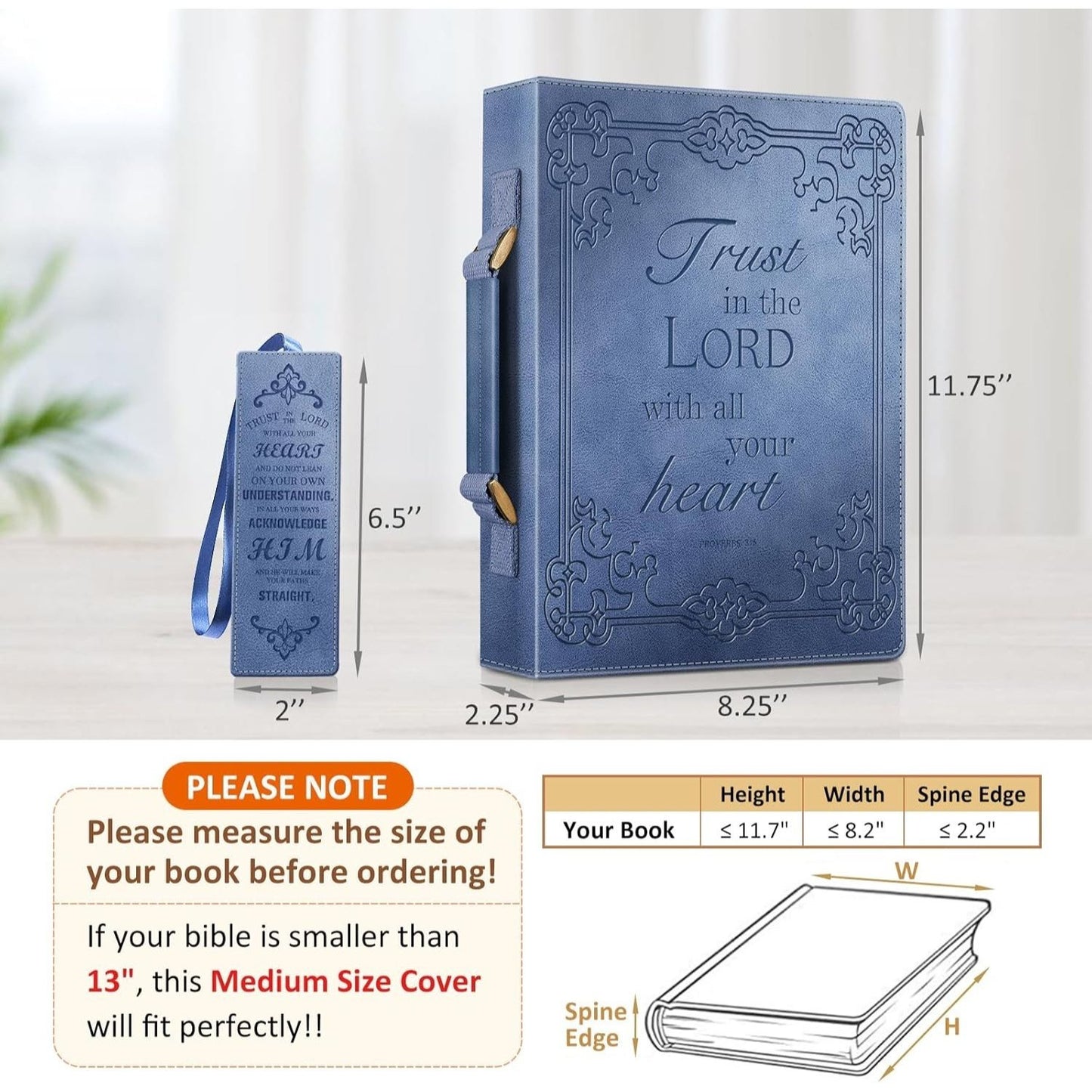 FINPAC Classic Bible Cover Large PU Leather Church Bag Durable and Stylish Design