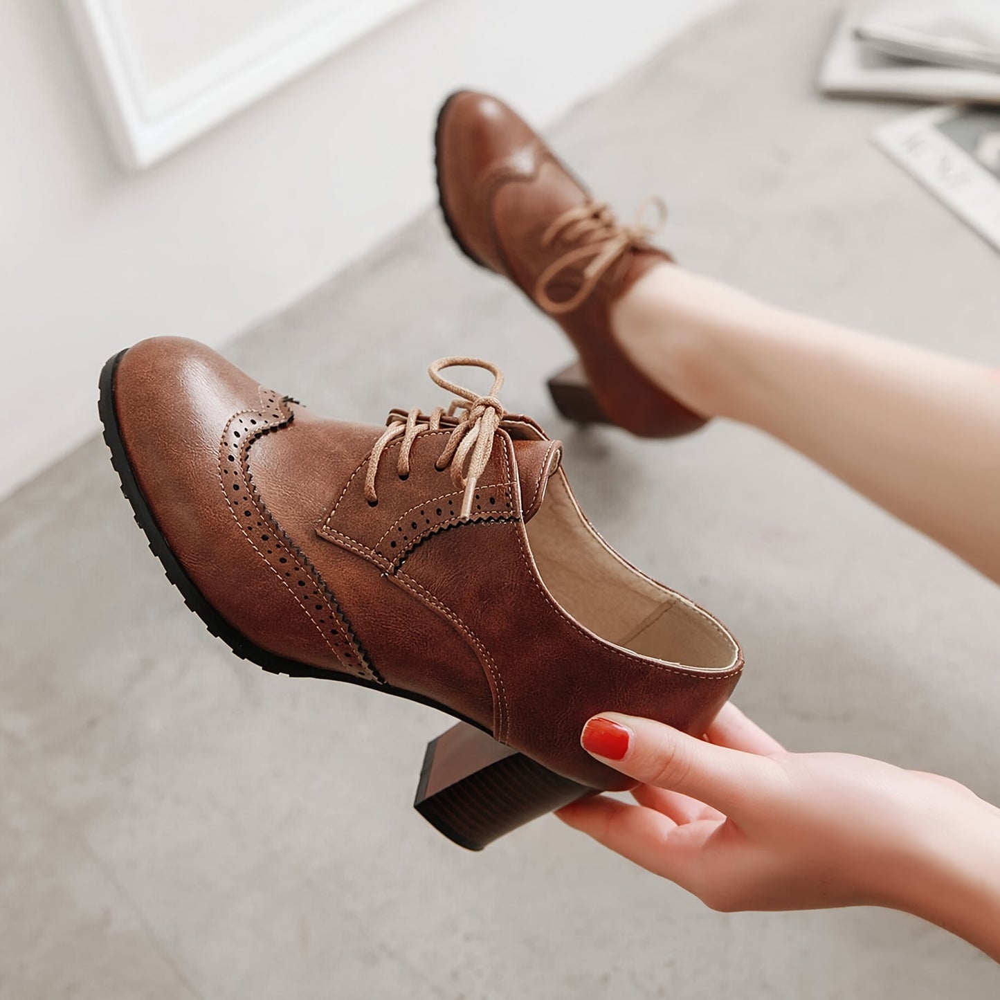 Women's Retro Wingtip Brogue Oxfords Fashion Shoes