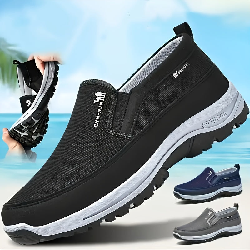 Mens Canvas Slip On Shoes Lightweight Soft Sole Casual