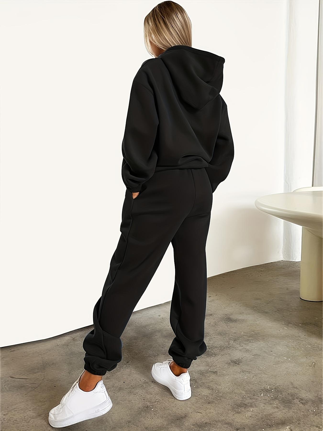 Paris Inspired Fleece Hoodie And Joggers Set For Women