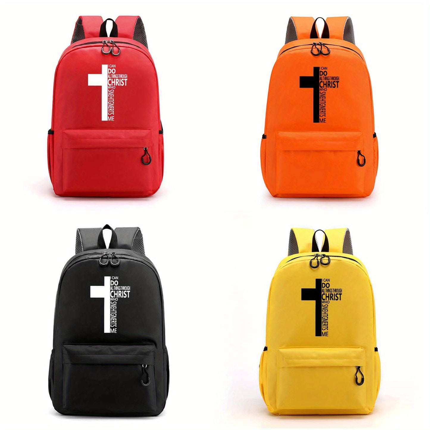 Christian Faith Backpack Lightweight Laptop Bag Cross Print