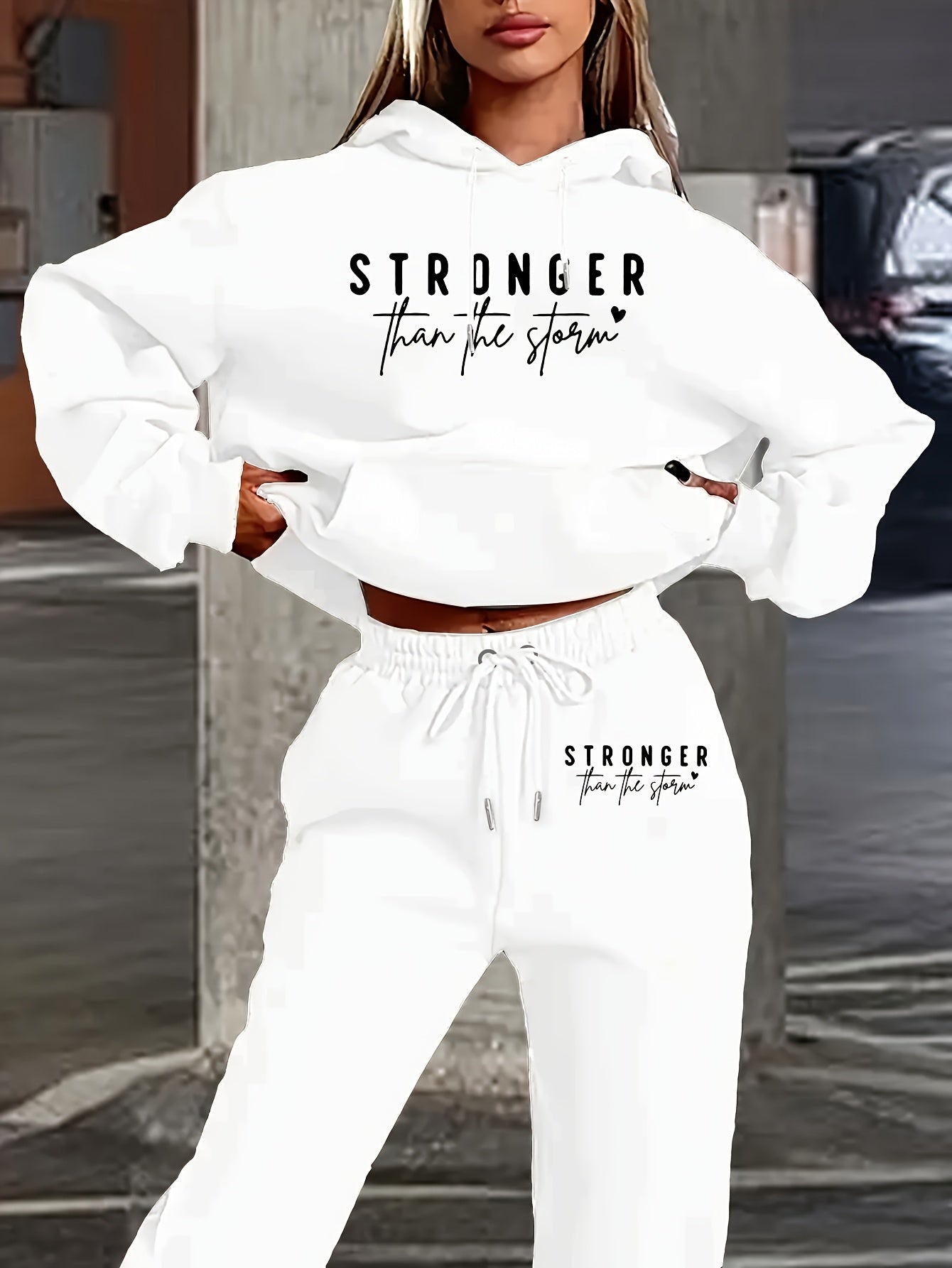Casual Two Piece Hoodie And Pants Set For Women Relaxed Fit