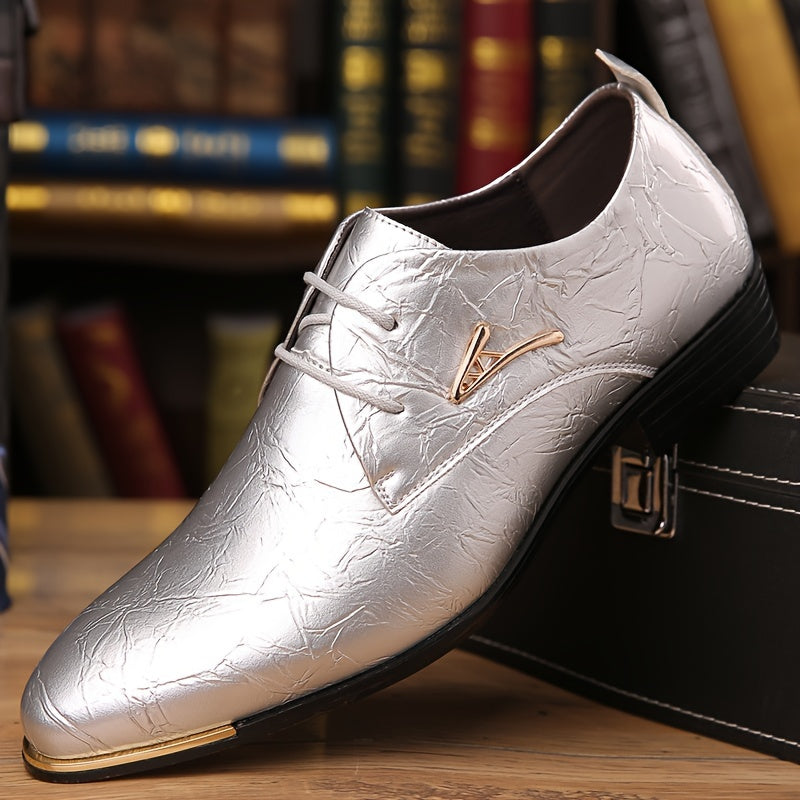 Mens Business Pointed Lace Up Formal Shoes Non Slip