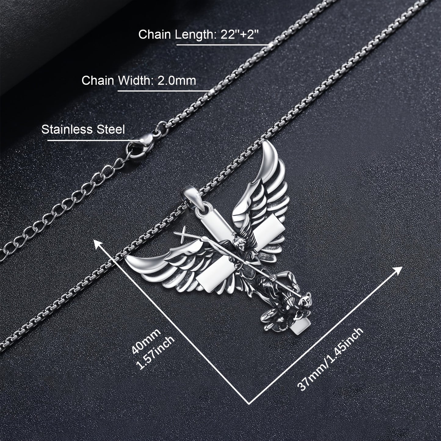 St Michael Necklace 925 Sterling Silver