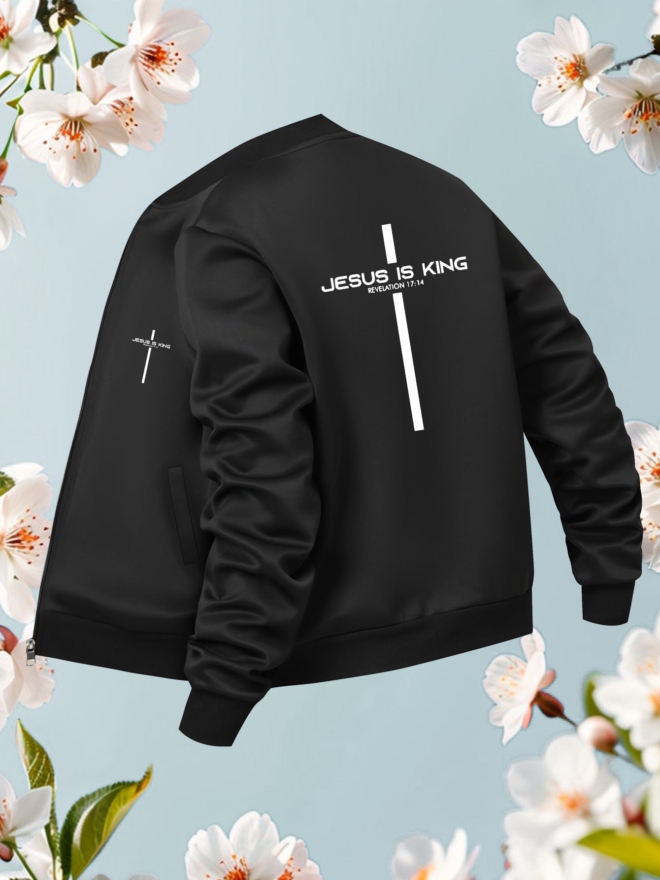 In His Divine Power Jesus Is King Bomber Jacket Casual