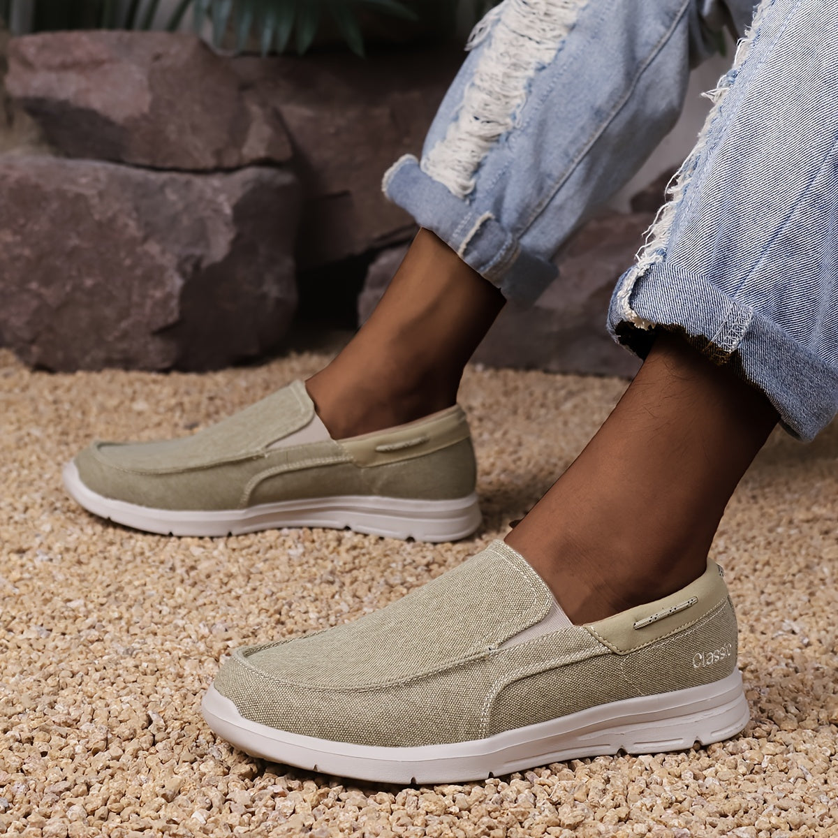 Comfortable Canvas Slip-On Loafers for Men