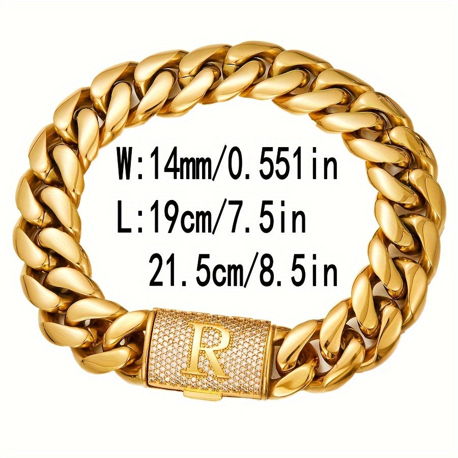 2 Pcs Miami Cuban Link Chain Set For Men