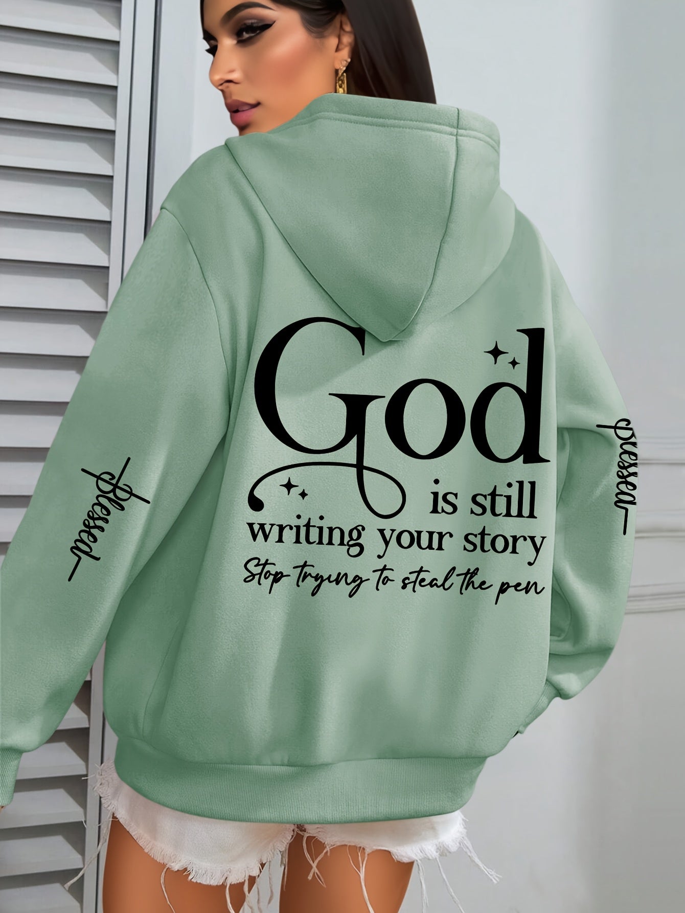 GOD Slogan Hoodie Pullover Hooded Sweatshirt Casual IHDP