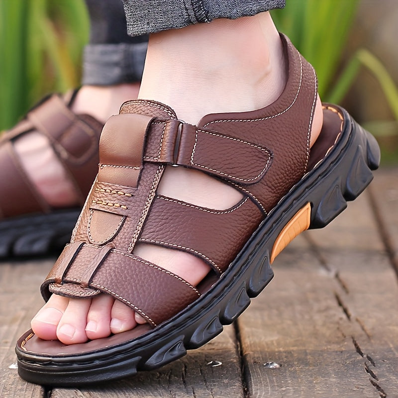 2025 New Men's Summer Sandals Soft Breathable PU Upper Adjustable Straps