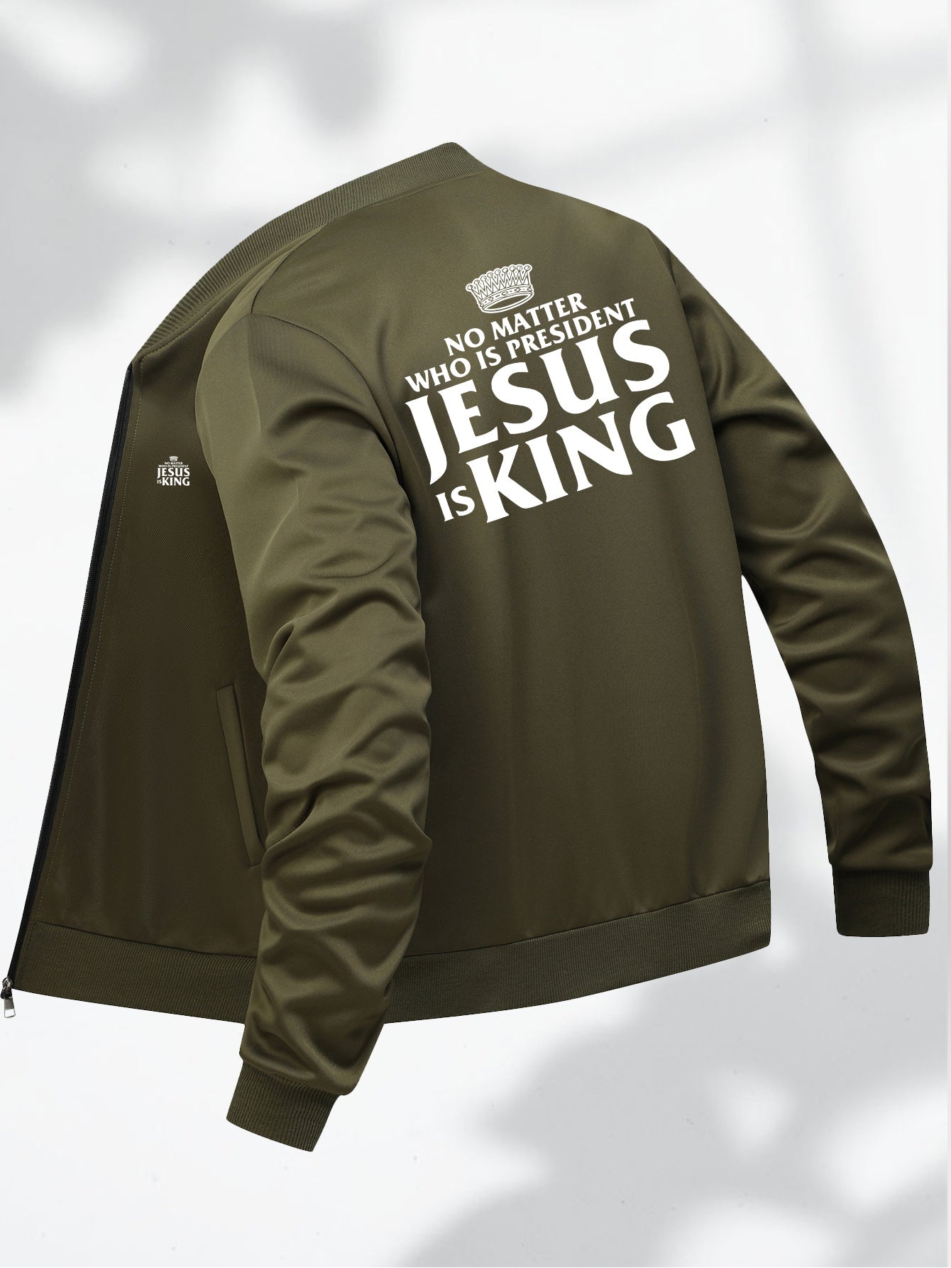 Mens Bold Statement Zip Up Jacket Casual Baseball Outerwear