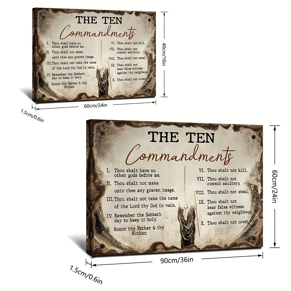 Ten Commandments Wall Art Canvas Motivational Wall Decor